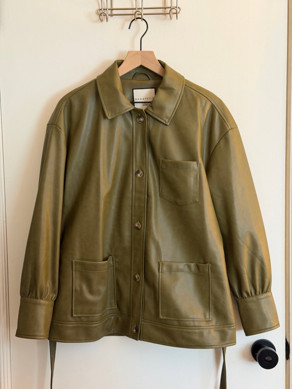 NWT Bagatelle Collection Olive Green Belted Shirt Jacket - Picture 2 of 10